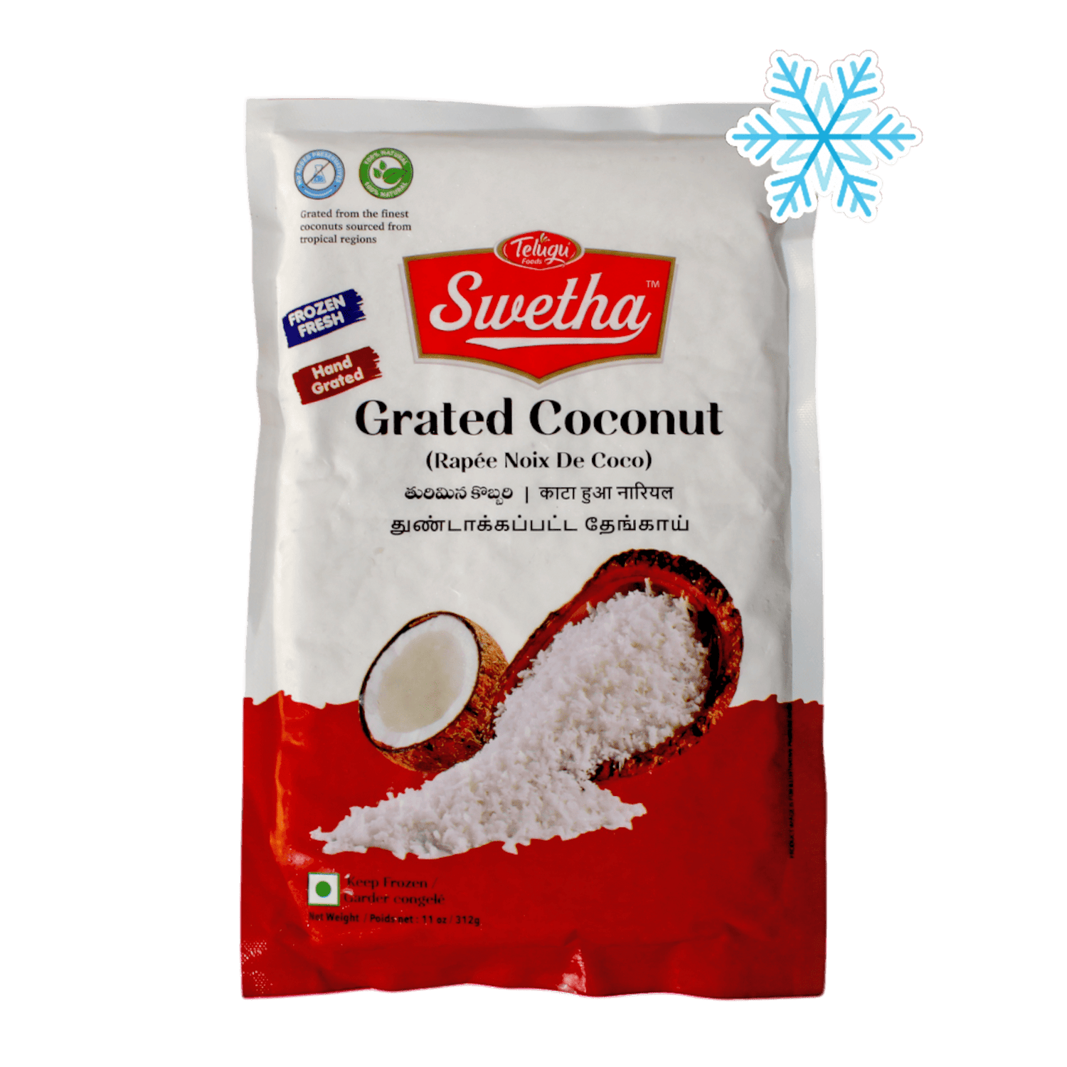 Telugu - Frozen Grated Coconut- 312g